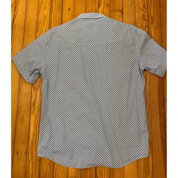 Rafter C Mens Short Sleeve Western Pearl Snap Shirt Blue Geometric Sz XXL cowboy - Picture 8 of 9